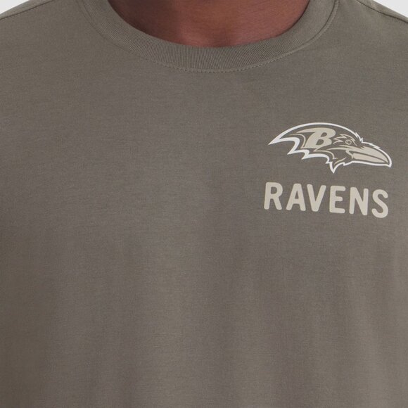 Men's Baltimore Ravens Nike Olive Salute to Service Sideline Long Sleeve T-Shirt - Picture 3 of 12